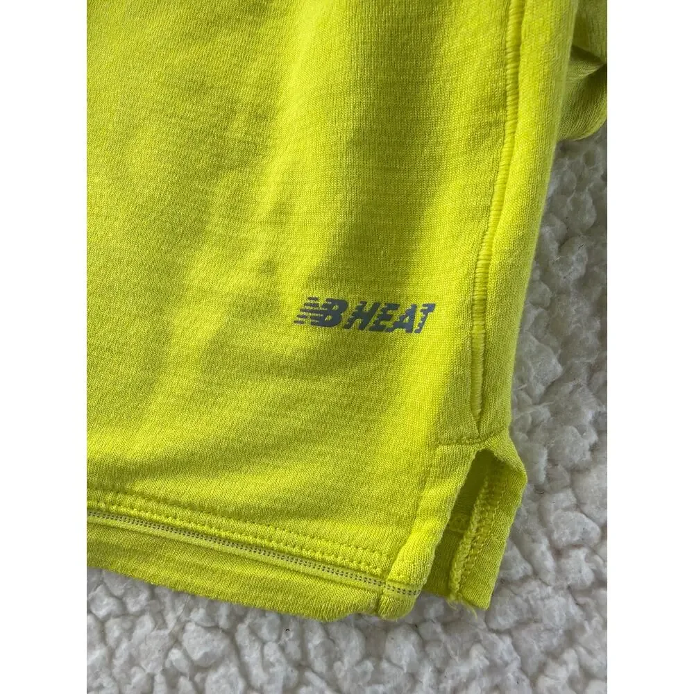 New Balance Heat Mens Shirt Medium Yellow Long Sleeve Pullover Athletic
